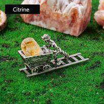 1pc Natural Crystal Raw Stone Orbit Miner Ornament Fun Ore Specimen Home Study Desktop Decoration Holiday Gift (Citrine,1pc) citrina