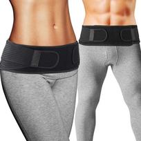 Custom Adjustable Neoprene Black Elastic Comfortable SI Joint Hip Belt Lower Back Pelvic Support Brace with Protection One Size juoda