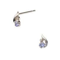 Vendome Aoyama Earrings K10 White Gold Tanzanite Diamond Birthstone AJBA2366 TA [Official]