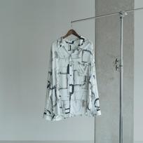 Noise Defined Oversized Rayon Print Shirt White/1