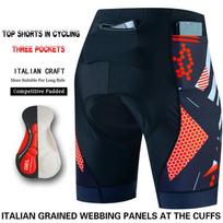 Mens Cycling Shorts With 3 Pockets 5/8 Length Road Bike Apparel Quick-Dry Breathable Performance Wear S