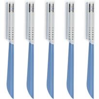 5 PCS Beard Mustache Straight Edge Razor, Mens Beards Edgers Trimmer Shaping Tool Blade Eyebrow Stainless Steel Shaper, Travel Replacement Facial 5PCS
