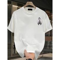 Men'S T-Shirts Summer Men'S Pure Regular Fit Scorpion Lightning Print Casual Wear Comfortable And Breathable S balta