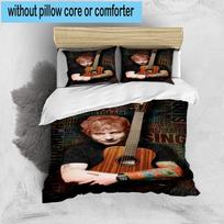 1PC Ed music Guitar 3pcs Bedding,Including 1pc Duvet Cover And 2pcs Pillowcases Perfect for Christmas,Ideal for Bedroom, Dormitory 135cm*200cm