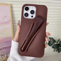 Makeup Dopamine Lip Gloss Case for iPhone 17 16E 15 Pro Max 11 12 13 14 Plus 17 Air Lipstick Holder Phone Cover With Lip Glaze For iPhone16Pro