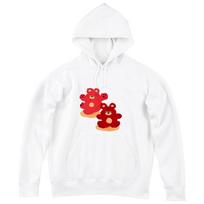 Peace Peace Red Teddy Bear Hoodie Black/4L