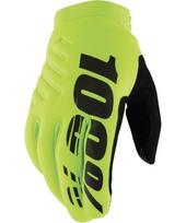 Vyriškos dviračių / motokroso pirštinės 100% Brisker, fluorescencinės geltonos / juodos