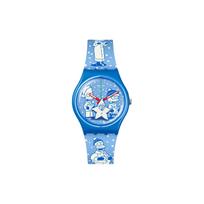 Swatch The Simpsons Collection Quartz Movement 30m Water Resistant Watch 34mm Blue Dial Bio-Based Material Case Silicone Strap Unisex watches SO28Z126 Blue Dial