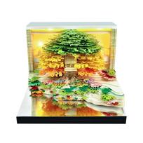 3D Calendar Decorative Stereo Notes 2026 Paper Carving Art Notepad DIY Paper Sculpture Desktop Ornaments Gift for Friends žalia