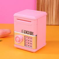 1PC ATM Mini Cash Box – Password Piggy Bank designed for Kids Saving Money Toy Present designed for Boys and Girls Children's Financial Education Toy rožinė