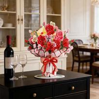 Advanced 3D Pop-Up Bouquet Card Valentine'S Day Card Wedding Invitation Card Latest Year Greeting Card Household Decoration