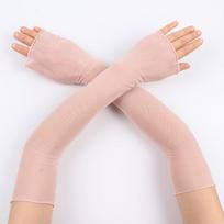 Vasarinės Saulės Apsaugos Ilgos Pirštinės Be Pirštų Moteriškos Plonos Skaidrios Nėrinio Tinklelio Rankovės UV Apsauga Seksualios Kvėpuojančios Pirštinės One Size white