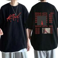 Rapper Playboi Carti T Shirt Album Whole Lotta Red Opium Merch T Shirts Men's Women Fashion Hip Hop Oversized T-shirt Streetwear S įvairiaspalvis