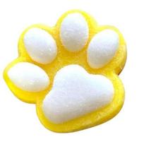 Slow Rising Squishy Cat Paw Stress Toy PINCH Family 7.5cm Yellow Fluffy Squeeze Sensory Gift geltona