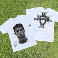 Cristiano Ronaldo Neymar Lionel Messi Football Superstar Portrait Printed Tee Unisex Unisex Cotton Loose Casual Short Sleeve Tshirt 2XL