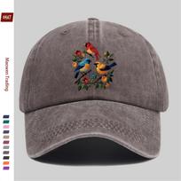 pc Women Trucker Dad Hat  Adjustable Snapback Cap with Floral Bird Branch Print Lightweight Vintage Baseball Cap Suitable fo 1pc