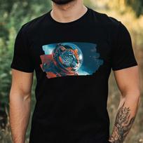 T-Shirt Herren Leopard als Astronaut Motiv Baumwolle Größe XS bis 5XL XXL