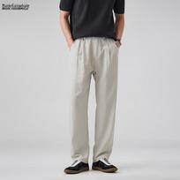 MARK FAIRWHALE Men's Summer Casual Straight-Leg Work Pants 32 šviesiai pilka spalva