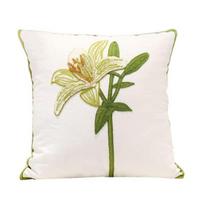 Pure Cotton Embroidery Tulip Spring Throw Pillow Covers Outdoor Patio Cushion Cover Pillow Cases Summer Garden Decorations Home 45x45cm