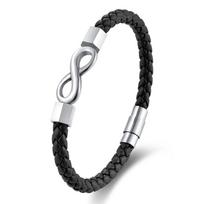 Gold Silver NO.8 Bracelet Stainless Steel Braided Bracelets Classic Men Bracelet  Jewelry Gifts 21cm sidabras