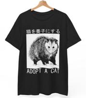 Adopt A Cat Opossum TShirt Funny Japanese Art Meme Tee Trash Panda Gift S
