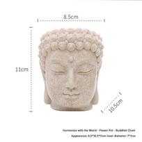 Creative Buddhas Head Garden Planter Stone Like Flower Pot Decoration Weather Resistant Resins Materials Potted Flower Utensils