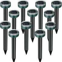 LED Ultrasonic Solar Animal Repeller Groundhog Repeller Gopher Deterrent Vole Chaser Spikes Traps Rodents for Your Lawn Light 1