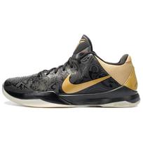 Nike Zoom Kobe 5 Big Stage Away Cushioning Slip Resistant Low top Basketball Shoes Mens Black Gold 386429-008 41