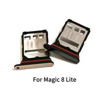 For Honor Magic 8 Lite SIM Card Tray Slot Holder Adapter Socket Repair Parts Magic 8 Lite Black