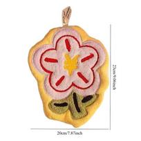 1PC hanging hand towel Internet celebrity rich flower hand towel kitchen bathroom quick drying children absorbent coral fleece hanging towel 20*23CM
