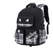 Bow children's schoolbag grade girls backpack large capacity backpack meal bag pencil case PC