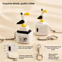 1Pcs Luminous Sounding Stress Relief Creative Fidget Toy Mine Seagull Keycap Keychain Portable Electronic Pendant For Adult one size