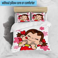 1PC Floral milk Celebration  3pcs Bedding,Including 1pc Duvet Cover And 2pcs Pillowcases Perfect for Christmas,Ideal for Bedroom, Dormitory 135cm*200cm