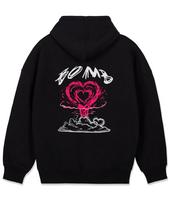 Astral Projection Heart Bomb Oversized Wide Shoulder Hoodie_Black Xl