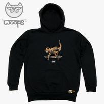 Doldol Woops_Hoody_68 Skateboard Cat Oops Character Graphic Graffiti Design Hoodie Black/M