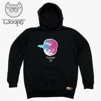 Doldol Woops_Hoody_71 Skateboard Cat Oops Character Graphic Hoodie Charcoal/M