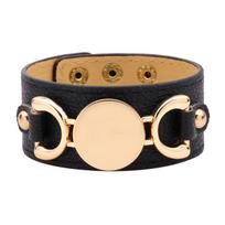 Nauja parduodama monograminė odinė rankogalių apyrankė Pulseras 3 eilučių aukso spalvos daugiaspalvė odinė apyrankė moterims, vyriška dovana 23cm