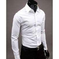 Men's Plus Size Spring and Fall Long-sleeved Shirt Slim Business Shirt 5XL balta