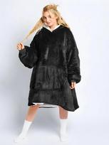Flannel Lazy Wearable Blanket Hoodie for Indoor & Outdoor Cold-Weather Comfort One Size