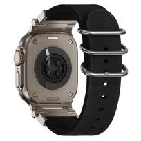 Luxury Leather Strap for Apple Watch Ultra 2 49mm Horsehide Band Iwatch Series 10 7 8 9 6 5 4 SE 45mm 44mm 46mm Correa Bracelet for iwatch 45mm 44mm