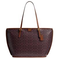 Coach Taxi 36 Brand Letter Logo Coated Canvas Tote Shopping Bag Shoulder Bag Large Women tote Brown CCC40-B4YDX Basic Set (Bag+Dust Bag) brown
