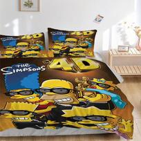 The Simpsons in 4D Bedding Set  Comforter Cover Gift for Bedroom,Includes 1 Cover and 2 Pillowcases, No InsertB336 135x200cm