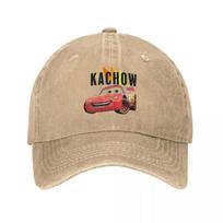 Cars Lightning Mcqueen Kachow Baseball Caps Vintage Distressed Cotton Cartoon Snapback Cap Unisex Outdoor Running Golf Caps Hat One Size