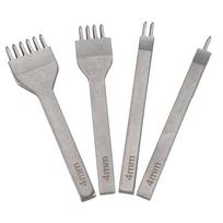 Aug. Lacing Stitching Chisel Set DIY Leather Craft Tool 4Mm Diamond Hole Punches For Leather 1/2/4/6 Prong Perforate Sew Tools sidabras