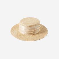 USPOP Spring Summer Straw Sun Hats New Elegant Silk Linen Wide Brim Toquilla Straw Flat Hat Sun Protection Natural Straw Hat 56-58cm