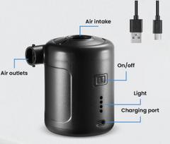 High Capacity 6000mAh Battery Electric Air Pump Valve Adapter 0.65PSI Pressure Dual Function Portable Inflator for Outdoor hand pump juoda