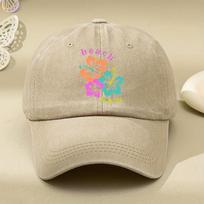 D Floral Print Baseball Cap for Men  Women  Adjustable Unisex Breathable Polyester Hat with Colorful Flowers Retro Casual Ou