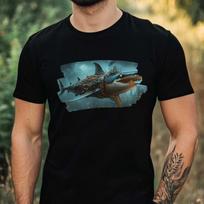 T-Shirt Herren Steampunk Hai Motiv Baumwolle Größe XS bis 5XL XXL