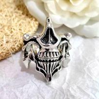 Vintage Gothic 2-In-1 Skull Ghost Face Ring Personality Dominating Open Rings For Men Women Creative Punk Cool Party Jewelry