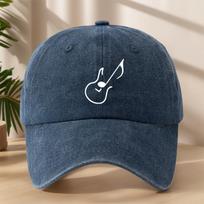 Guitar Music Note Baseball Cap Washed Cotton Adjustable Street Style Casual Sun Visor One Size
